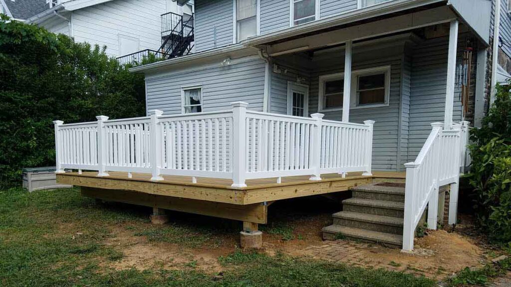 PVC railing on deck