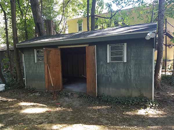 shed repaired and painted