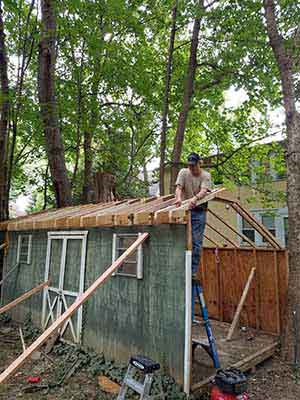 shed roof framing reconstruction 