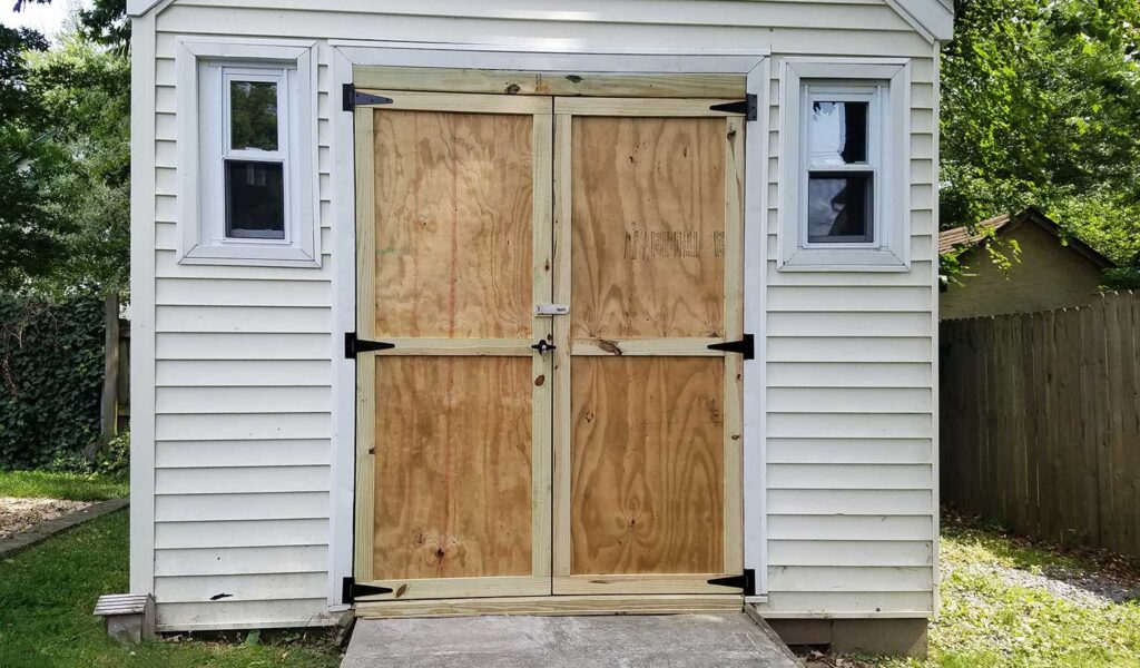 build new double shed doors